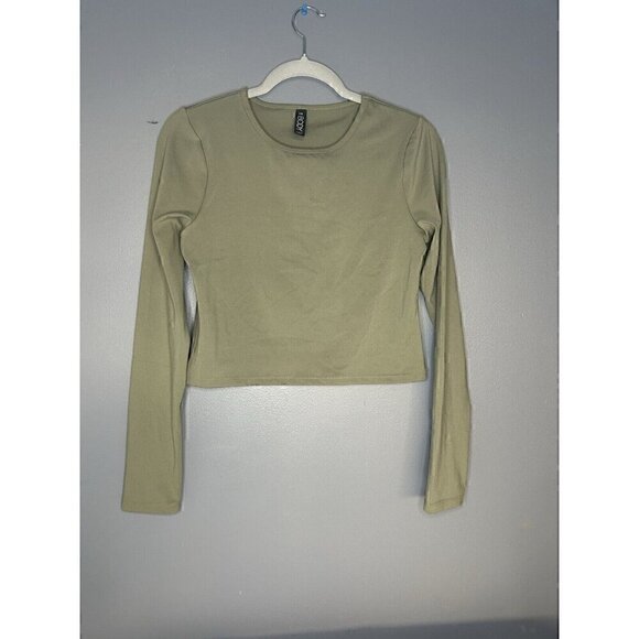 Cotton On Body Women's Essential Fitted Cropped Top Sage Green Size Large - Picture 6 of 8